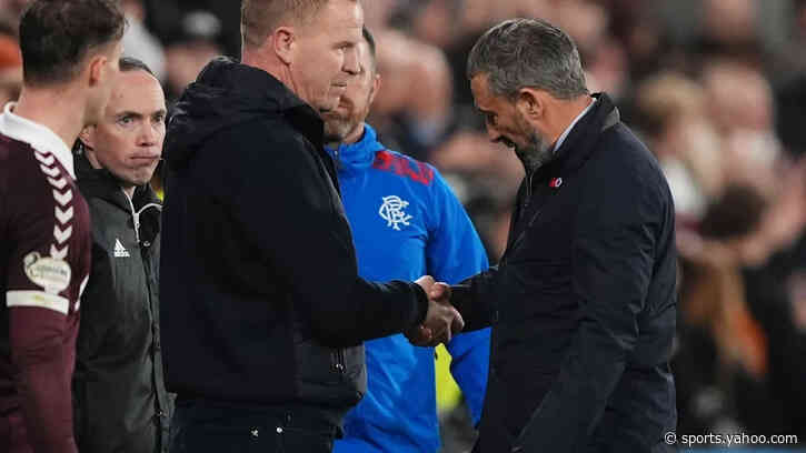 Derek McInnes clashes with Hearts manager in fiesty handshake on Tynecastle return