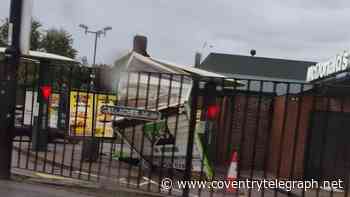 Hunt for van driver who smashed though McDonald's drive-thru in Coventry