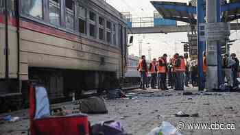 Russian drone strike kills at least 14 on Ukrainian rail platform