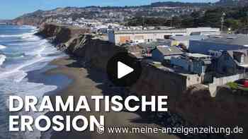 Klippen bröckeln weiter: Video zeigt Häuser kurz vor dem Absturz ins Meer
