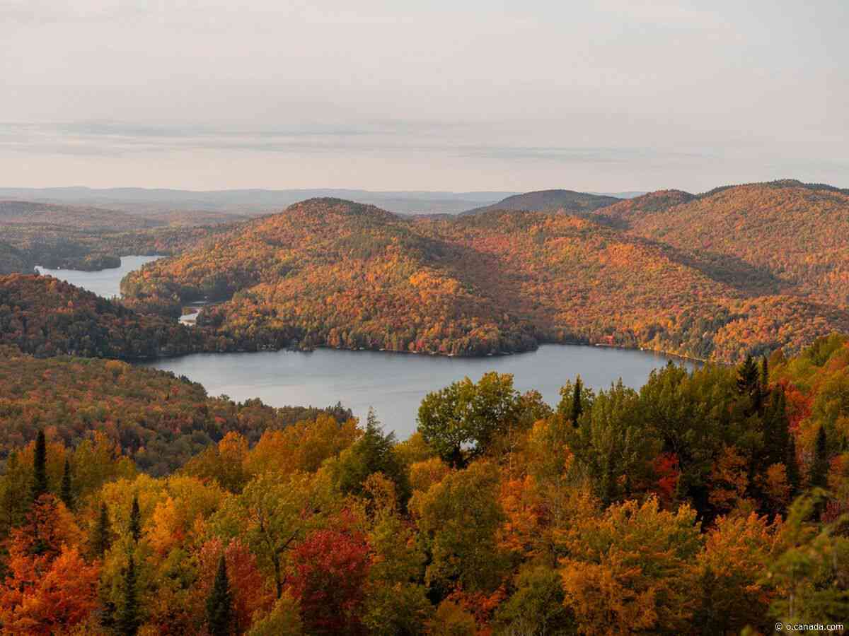 This scenic trail in Quebec winds through charming small towns with mountain views