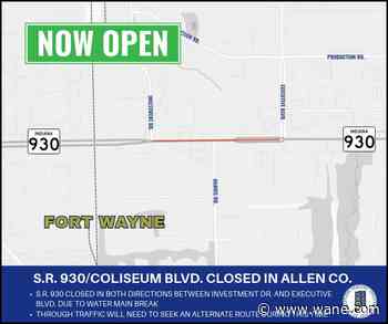 Coliseum Boulevard reopens after water main break