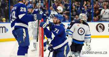 Lightning strike Winnipeg Jets for seventh straight loss