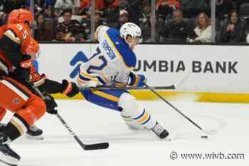 Tage Thompson's 5 points, natural hat trick leads Sabres in wild win out west