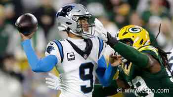 Panthers' Young takes beating in 6-sack night, says injured knee 'fine'