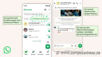 WhatsApp: Gruppen-Chats mit Pins, Sta­tus­­freigabe und neuem Filter