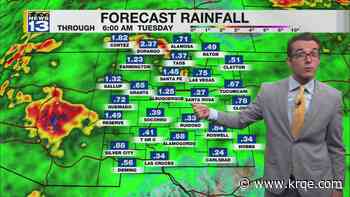 Rain, cooler weather and mountain snow around New Mexico