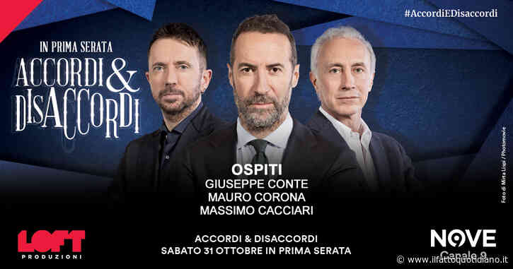 Conte, Cacciari e Mauro Corona ospiti di Sommi ad Accordi&Disaccordi sabato 31 ottobre. Con Travaglio e Scanzi
