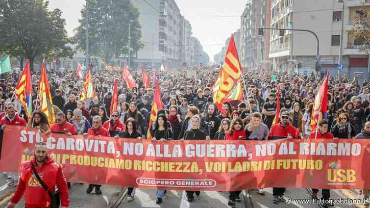 Lo sciopero centra l’obiettivo: “più di un milione” di lavoratori e studenti in piazza contro carovita e armi. Senza incidenti nei cortei Usb