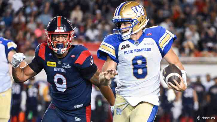 A major blow for the Bombers: Zach Collaros will miss the Eastern Conference semifinal