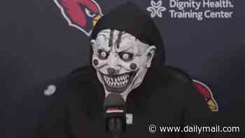 NFL press conference descends into farce as Cardinals star Budda Baker responds to trade talk... while refusing to take off his Halloween mask