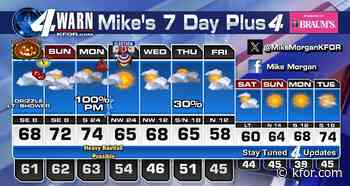 Wet and Foggy Tonight and as Saturday moves along the rain showers will taper off. Mild with light winds for Trick or Treat.