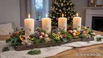 Ihr Adventstisch sieht jedes Jahr gleich aus? Ein längliches Gesteck verändert das im Handumdrehen