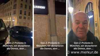 Vor Gen-Z-Protest: Münchner Wirt filmt Maximilianstraße und warnt Demonstranten – „Wissen uns zu wehren“