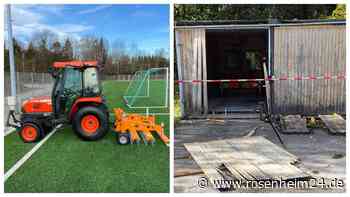Bulldog-Rambos durchbrechen Garagentor von Fußballverein aus Oberbayern und stehlen Traktor