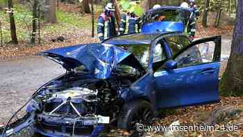 Unfall bei Tuntenhausen – BMW kommt von Fahrbahn ab und mäht Bäume nieder