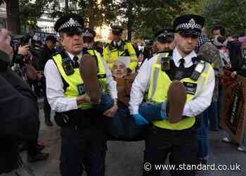 More than 100 arrested at London demo for banned Palestine Action group